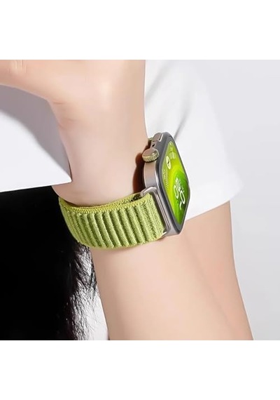 Watch Fit 4 İle Uyumlu Saat Kayışı Kaliteli Hasır Örme Cırtcırt Yapalı Su Tutmaz Watch Fit 4 İle Uyumlu Kordon Kayış - Starlight
