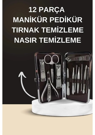 Elektrikli Manikür Pedikür Seti İkili Set 12 Parça Tırnak Bakımı Törpü Protez Çıkarma 63907900