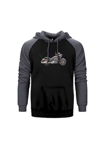 Victory Magnum Gri Renk Reglan Kol Kapşonlu Sweatshirt Gri