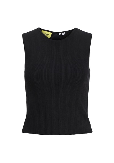 Jack & Jones Kadin Çapraz Bel Detayli Kolsuz Triko Üst - Talia - 12294776 Siyah