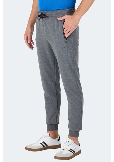 Slazenger Ognen I Erkek Fermuar Cepli Koyu Gri Eşofman Altı Koyu Gri