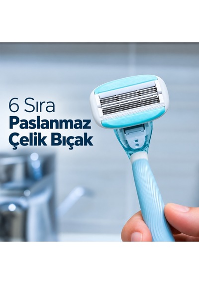 Dorco Everjoy 6 Bıçaklı Kadın Sistem Tıraş Makinesi 1 Sap + 1 Başlık