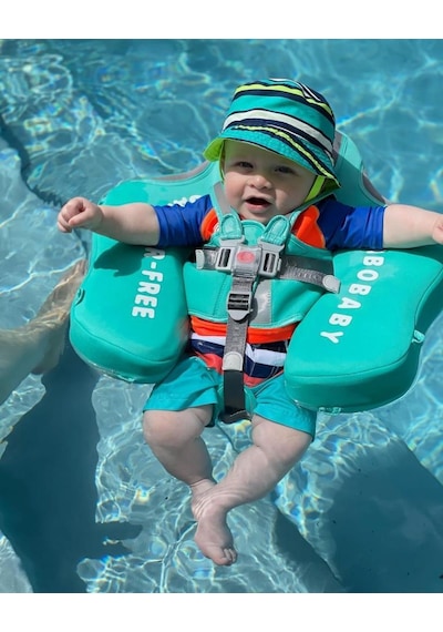 Mambobaby Yüzme Simidi - Sevimli Dino, Emniyetli, Gölgelikli Ve Ayak Destekli