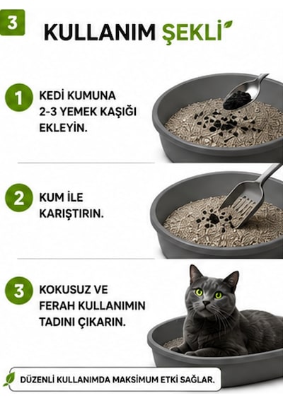 Midilla Active Carbon Kedi Kumu Koku Giderici 2 X 250 G %100 Gerçek Aktif Karbon Toplam 500 G