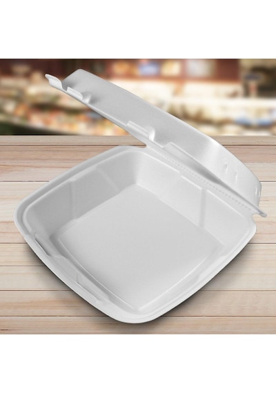 Dağyüce 36/d Tek Kullanımlık Köpük İskender Kapaklı Kase Kutu - 23.5x15 Cm. - 20 Adetlik 1 Paket