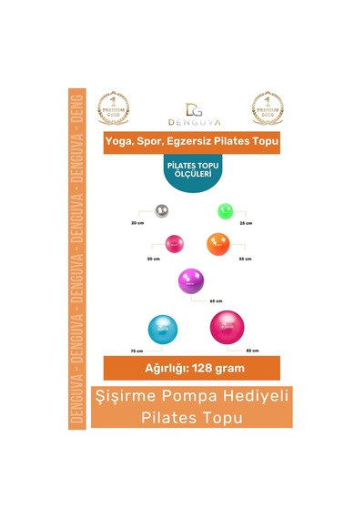 Profesyonel Seri Dayanıklı Yüksek Kalite Mini Gymball 20cm Turuncu Pilates Topu Şişirme Pompa Hediye