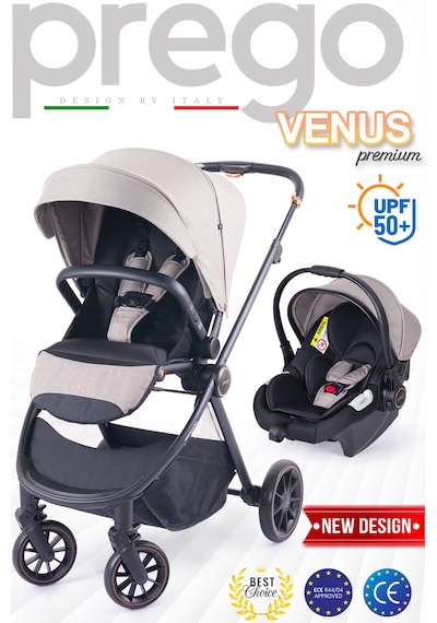 Prego Venüs Premium Travel Sistem UV Tenteli Travel Sistem Bebek Arabası