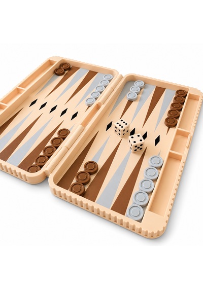 Katlanabilir Tavla Seti 25x22 Cm Kahverengi Krem Seyahat Tavlası Zar Ve Pullar Dahil Taşınabilir Mini Tavla Oyunu
