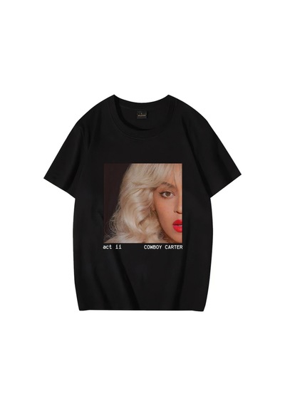 Flood Of Style Vintage Stil Beyoncé Act Iı Kovboy Kız Albümü T Shirt Erkek Kadın Yüksek Kaliteli Streetwear Siyah