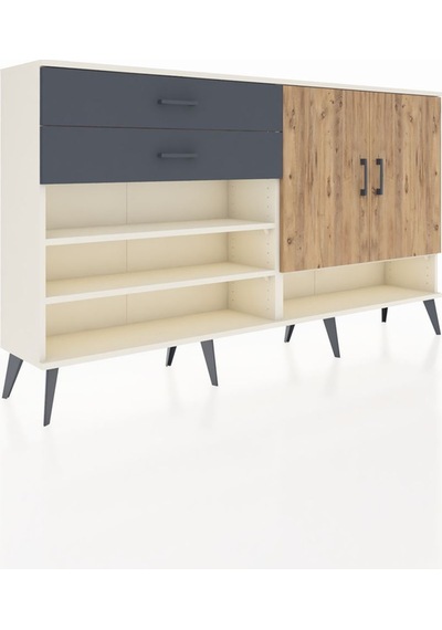 Arges Konsol 4 Raflı 2 Çekmeceli 2 Kapaklı 176x30x99 Aytaşı-çam/a Aytaşı-çam/antrasit Arges Konsol 4 Raflı 2 Çekmeceli 2 Kapaklı 176x30x99 Aytaşı-çam/a Aytaşı-çam/antrasit