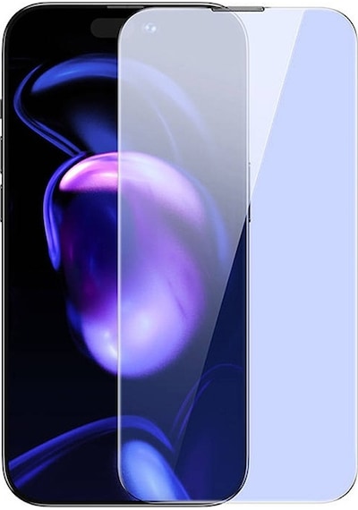 Baseus Crystal Apple iPhone 15 Plus Uyumlu Anti Mavi Işık Ekran Koruyucu 2 Ad