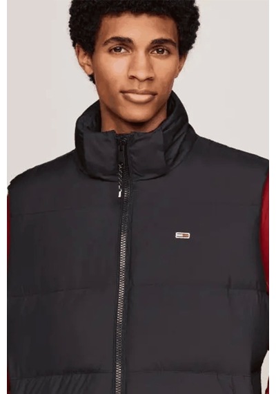 Tommy Jeans Tommy Hilfiger Erkek Kapşonlu Fermuarlı Siyah Yelek Siyah