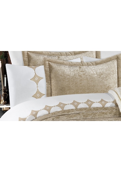 Goldroom Home Venessa 10 Parça Nakışlı Nevresim Takımlı Çeyiz Seti. Vizon