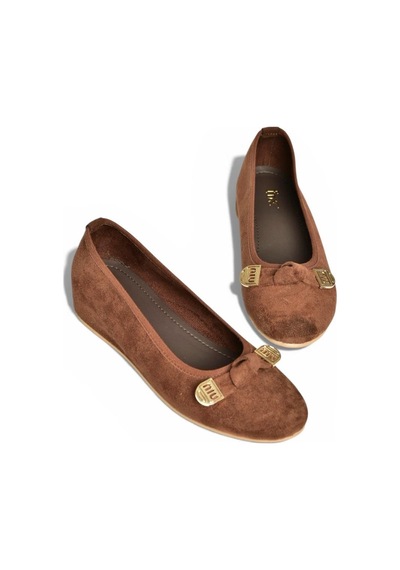 Fox Shoes Y250750702 Kahverengi Süet Alçak Dolgu Tabanlı Kadın Ayakkabı Kahverengi