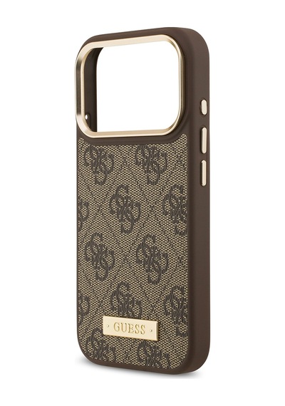 Apple Uyumlu iPhone 17 Pro Kılıf Guess Lisanslı M-safeli 4g Desen Pu Metal Plaka Klasik Logolu Kahverengi Kahverengi Apple Uyumlu iPhone 17 Pro Kılıf Guess Lisanslı M-safeli 4g Desen Pu Metal Plaka Klasik Logolu Kahverengi Kahverengi