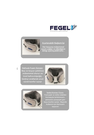 FG-01 Seyahat Tipi Masajlı Boyun  Yastığı