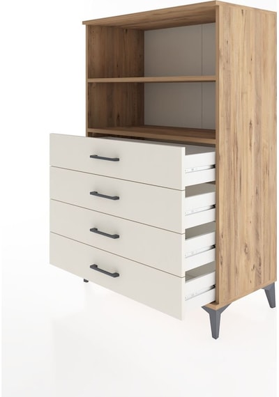 Hyperion Dolap 2 Raflı 4 Çekmeceli 88x44x134 Çam-aytaşı Çam