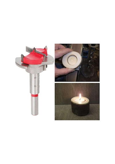Depolife Ahşap Freze Ucu 35mm Panç Karot Stoperli Matkap Yuvarlak Açma Bıçağı Derinlik Ayarlı Panç Bıçak