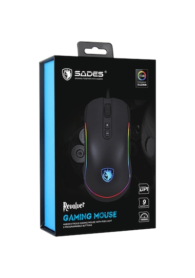 Sades S11 Revolver RGB Gaming Mouse Mavi - Siyah