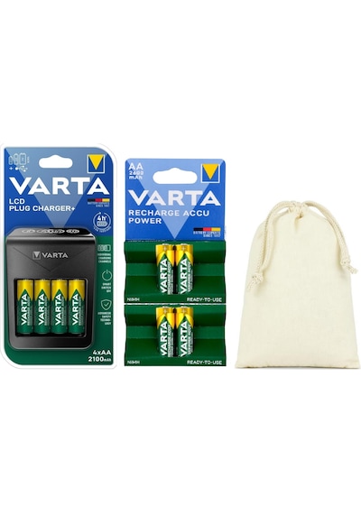 Varta Lcd Plug+şarj Cihazı+4x2100 Aa +4x2600 Aa Şarjlı Kalem P...
