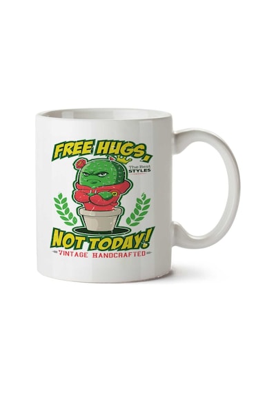 Free Hugs Not Today İki Tarafı Baskılı Kupa Bardak Çok Renkli