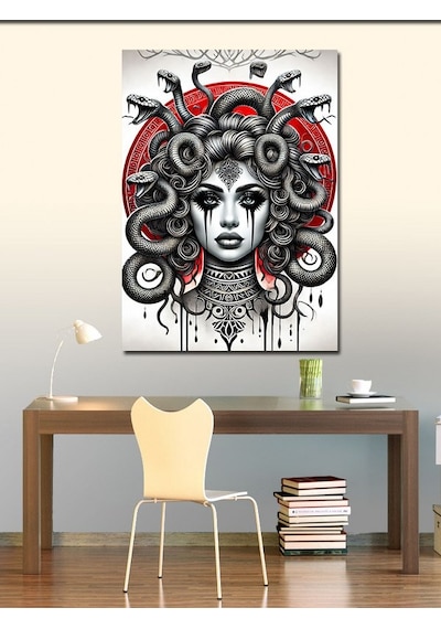 Kanvas Tablo Medusa Ve Mitolojik Portre 70cmx100cm