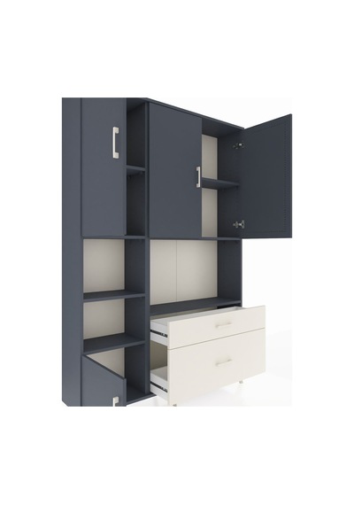 Arges Dolap 7 Raflı 2 Çekmeceli 5 Kapaklı 132x30x195 Antrasit-antrasit/aytaşı Antrasıt/aytası Arges Dolap 7 Raflı 2 Çekmeceli 5 Kapaklı 132x30x195 Antrasit-antrasit/aytaşı Antrasıt/aytası