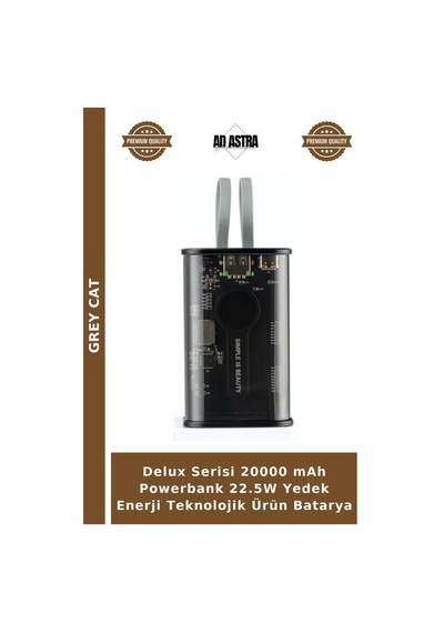 Delux Serisi 20000 Mah Powerbank 22.5w Yedek Enerji Teknolojik Ürün Batarya Çok Renkli