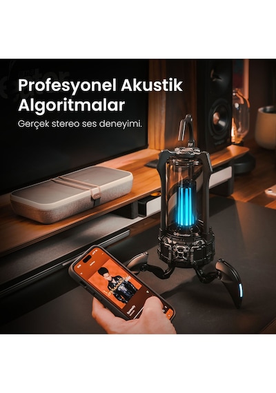 Gravastar Süpernova 25w Bluetooth Hoparlör, Taşınabilir Stereo Ses Bombası, Rgb Işıklı, 2 Adet, Siya