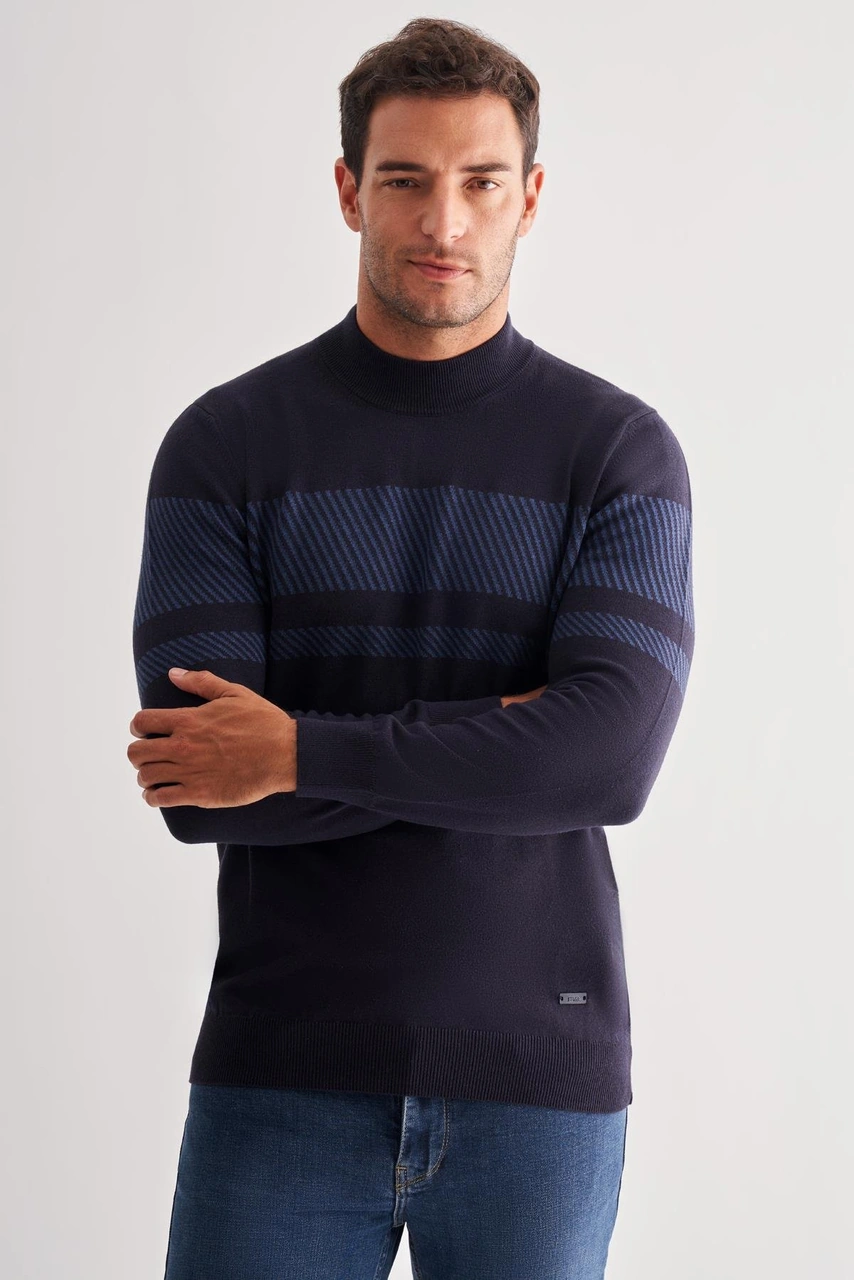 İmza Koyu Lacivert Yarım Balıkçı Yaka Uzun Kol Cepsiz Comfort Fit Pamuklu Triko Kazak 1012255213 Lacivert İmza Koyu Lacivert Yarım Balıkçı Yaka Uzun Kol Cepsiz Comfort Fit Pamuklu Triko Kazak 1012255213 Lacivert