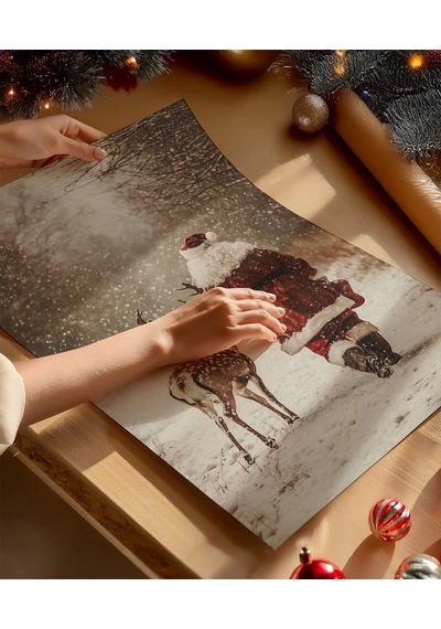 Çerçevesiz Poster Karla Kaplı Yol