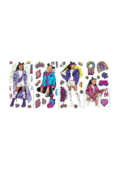 Ayrex Roommates Rmk5186scs That Girl Lay Peel And Stick Duvar Çıkartmaları, Turuncu, Sarı, Yeşil, Mavi, Mor, Pembe, Diğer