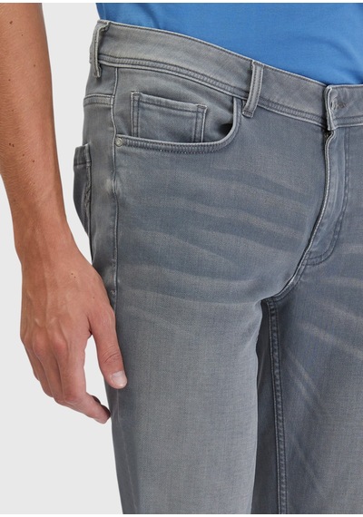 Ramsey Gri Düz Slim Fit Denim Pamuk Karışımlı Pantolon gri grey
