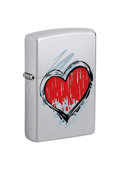 Zippo Heart Dizayn Çakmak Gri