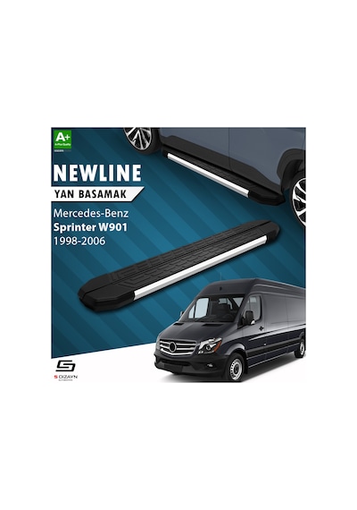 S-dizayn Mercedes Sprinter W901 Orta Şase Newline Krom Yan Basama
