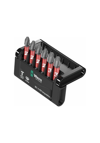 Wera Bit-Check 6 PH Impaktor 1 yıldız bits seti 05057691001