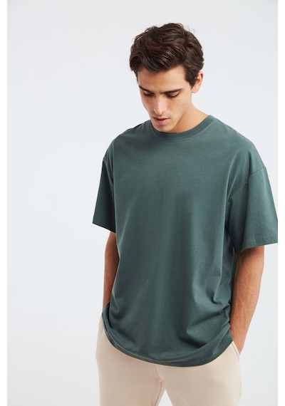 Grımelange Jett Erkek Oversize Fit %100 Organik Pamuk Kalın Dokulu Bisiklet Yakalı Koyu Yeşil T-shirt Koyu Yeşil Grımelange Jett Erkek Oversize Fit %100 Organik Pamuk Kalın Dokulu Bisiklet Yakalı Koyu Yeşil T-shirt Koyu Yeşil