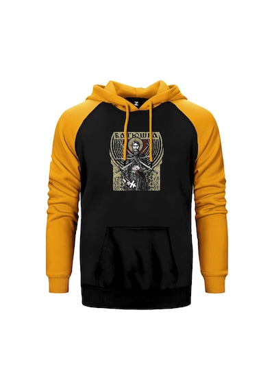 Batushka Raskol Sarı Renk Reglan Kol Kapşonlu Sweatshirt Sarı