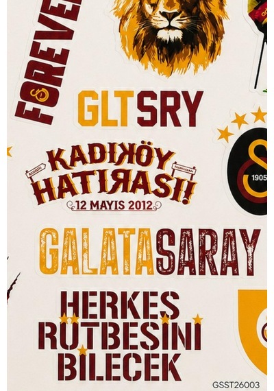 X Dekomus Lisanslı Galatasaray "fark Var" Sticker Sheet Altın