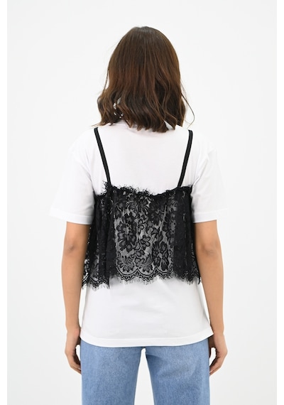 Kadın Dantel Detaylı T-shirt 1772-24 001