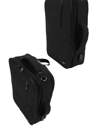 Case Club 1407 Unisex Kapiton Laptop Sırt El Ve Omuz Çantası 15,6 Siyah