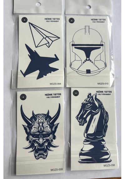 Atak 4 Adet Minimal 11x8 Cm 3 Hafta Kalıcı Yarı Kalıcı Geçici Dövme