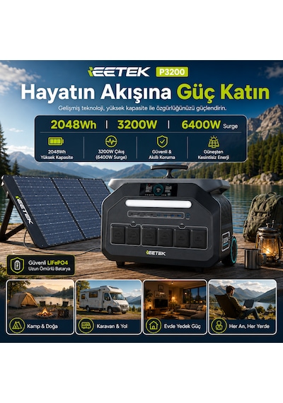 Initial Entropy Energy P3200+sp400 Profesyonel Solar Enerji Paketi 2048wh 3200w Güç İstasyonu+400w Güneş Paneli