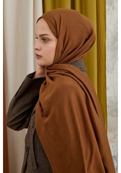 Deserto Fashion Modal Şal Düz Renk-3593 Kahve
