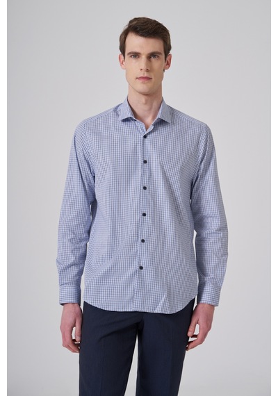 Morven Erkek A. Mavi Pamuk Trend Dynamic Fit Tam İtalyan Yaka Gömlek 26mc004045311 A. Mavi
