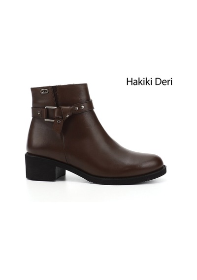Gönderi(R) Gönderi R Kadın Kahve Antik Fermuarlı Kalın Topuklu Hakiki Deri Bot Gkzb13453406 Kahve