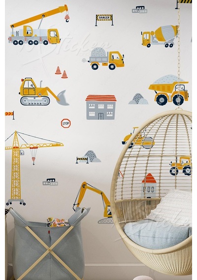 MSticker İş Makinaları Ve Şehir Çocuklar İçin Eğitici Öğretici Eğlenceli Sticker Seti