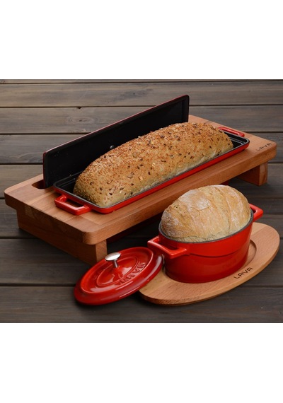 Döküm Ekmek Kabı/terrine, 11x29 Cm, Turuncu Çok Renkli