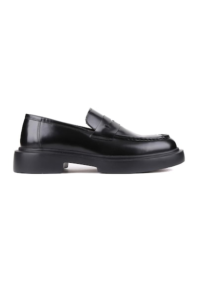Shoetyle - Siyah Açma Deri Bağcıksız Erkek Klasik Ayakkabı 250-2375-859-siyah