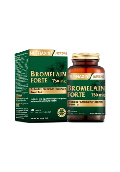 Bromelain Forte 750 Mg 60 Tablet Krom Yeşilçay Probiyotik